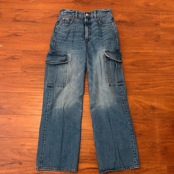 Aritzia Denim - Aritzia Blue Wide-Leg Cargo Jeans